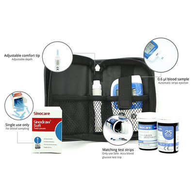 جهاز اختبار السكري الآمن ACCU2 LCD Home Blood Sugar Monitor 75 * 30mm