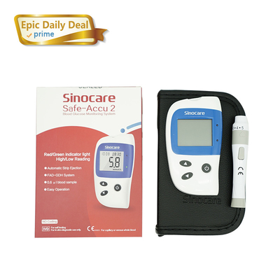 جهاز اختبار السكري الآمن ACCU2 LCD Home Blood Sugar Monitor 75 * 30mm